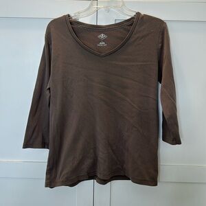 St. John’s Bay Brown 3/4 quarter sleeve size: Large